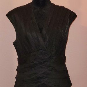 Adrianna Papell Short Sleeve Dress with V-neck line